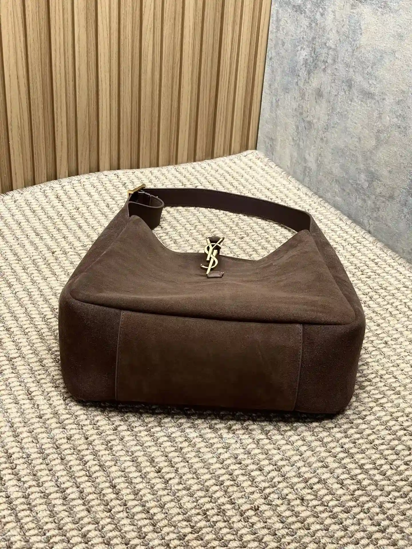 Saint Laurent Brown Suede Leather Hobo Bag product photo from LabelPicks