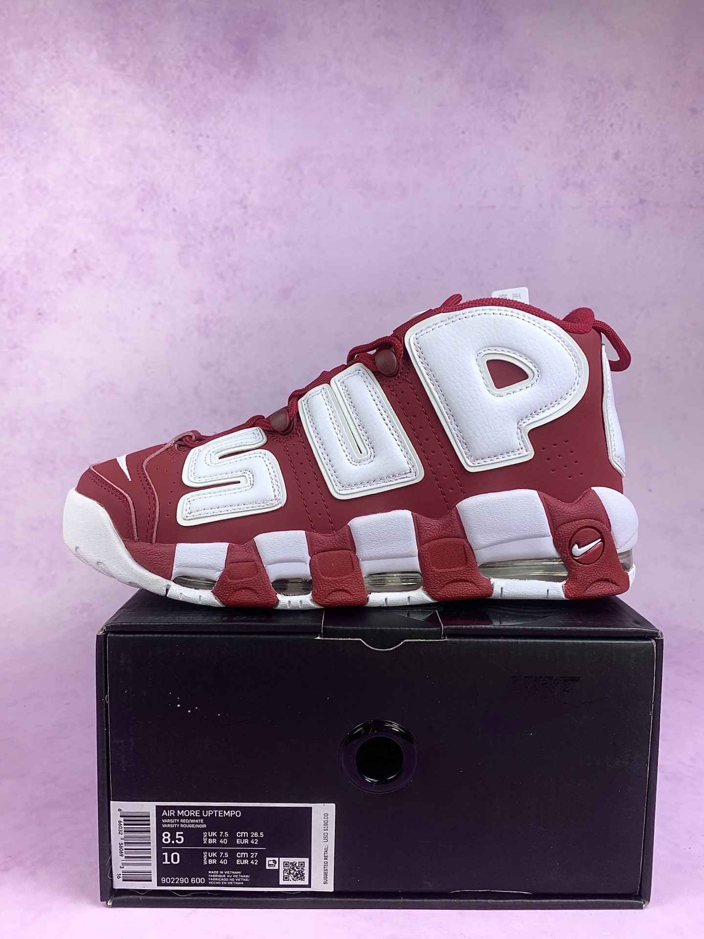 Supreme x Nike Air More Uptempo 'Red' Shoes