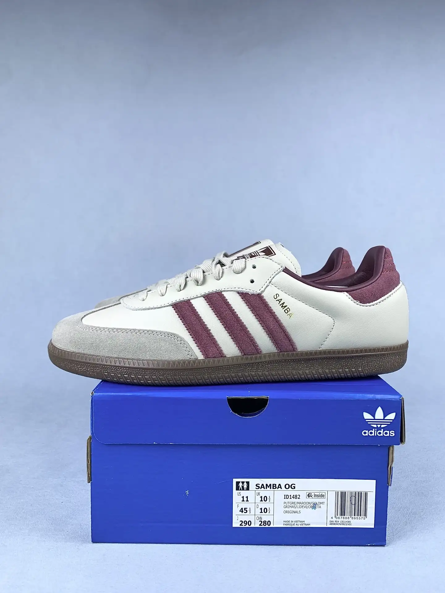 adidas Samba OG Putty Grey Maroon Shoes product photo from LabelPicks
