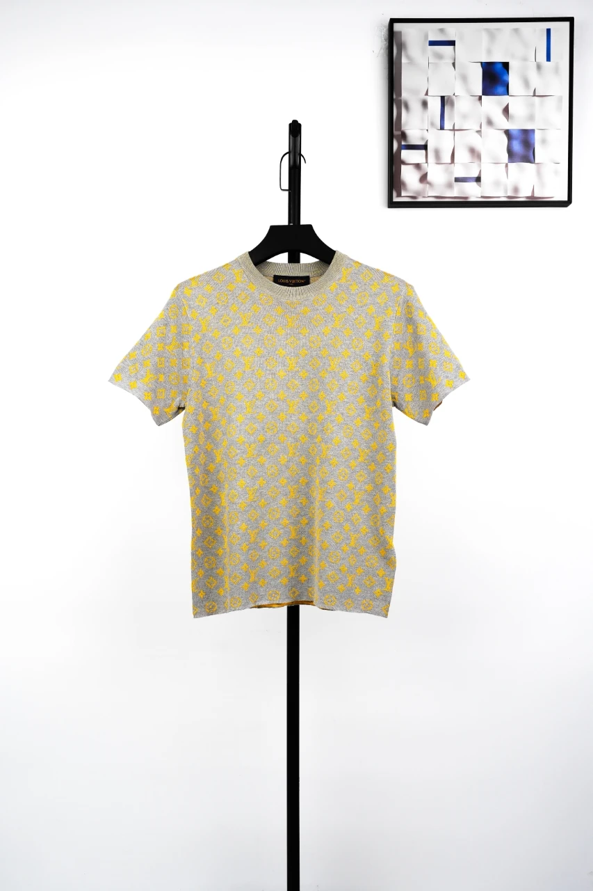 Louis Vuitton Beige Monogram Jacquard Knit T-Shirt product photo from LabelPicks