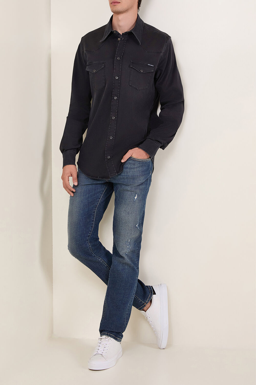 DOLCE & GABBANA חולצה מכופתרת ג'ינס