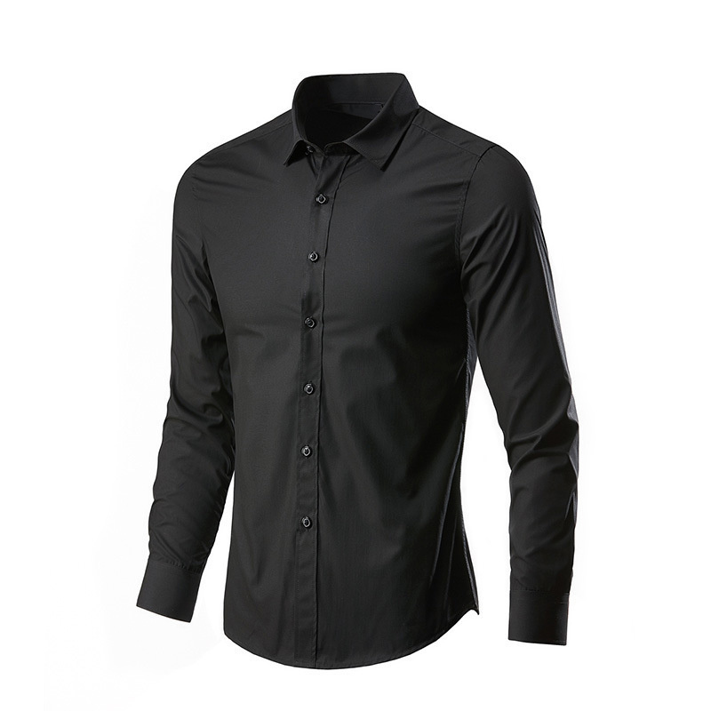 Men's Elastic Spring And Autumn New long Sleeve Shirt Anti-wrinkle Free ironing Business Comfort Fashion Breathable Slim MCS311603