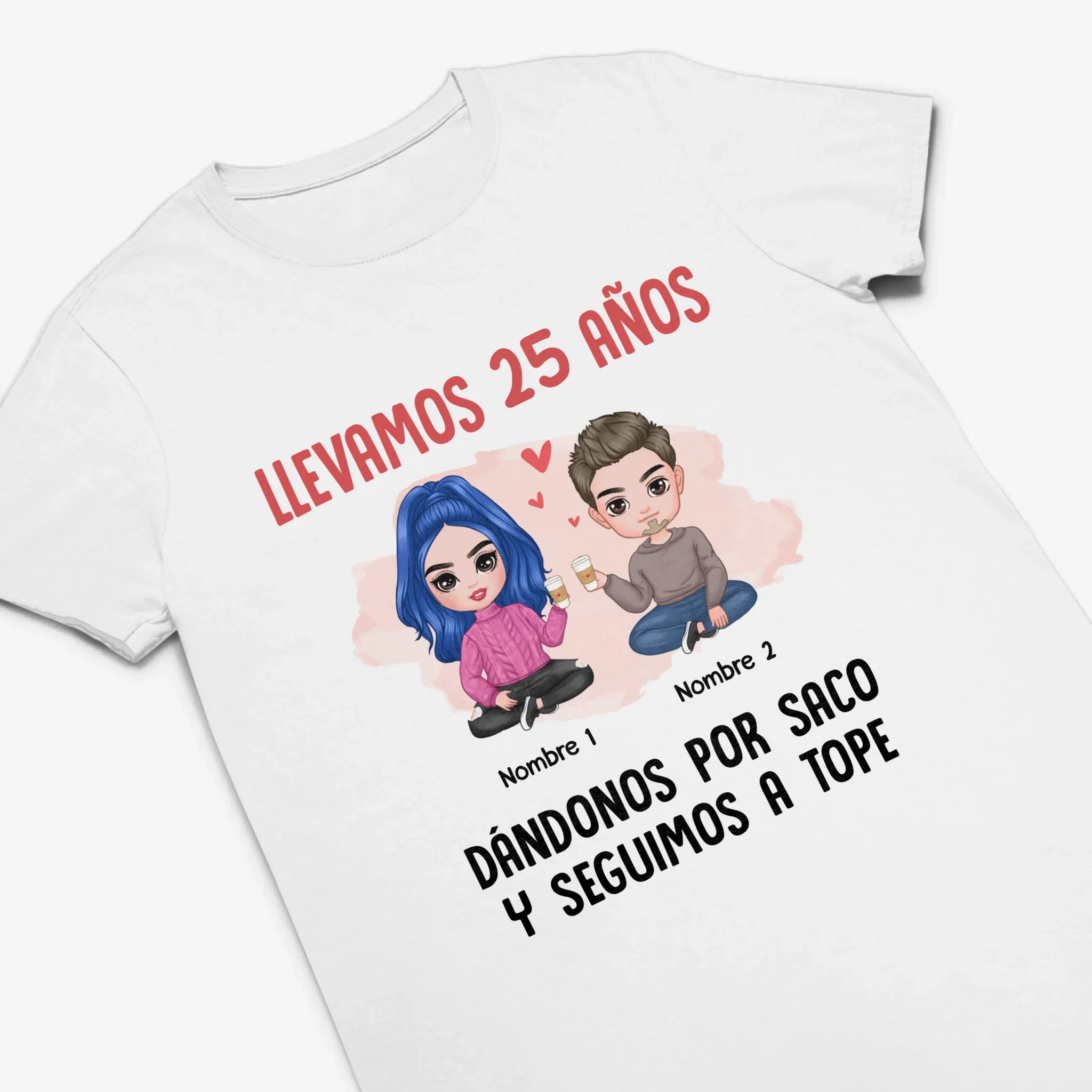 Personalizar Camisetas Para Pareja | Personalizado Regalos Para Pareja | Llevamos Dándonos Por Saco