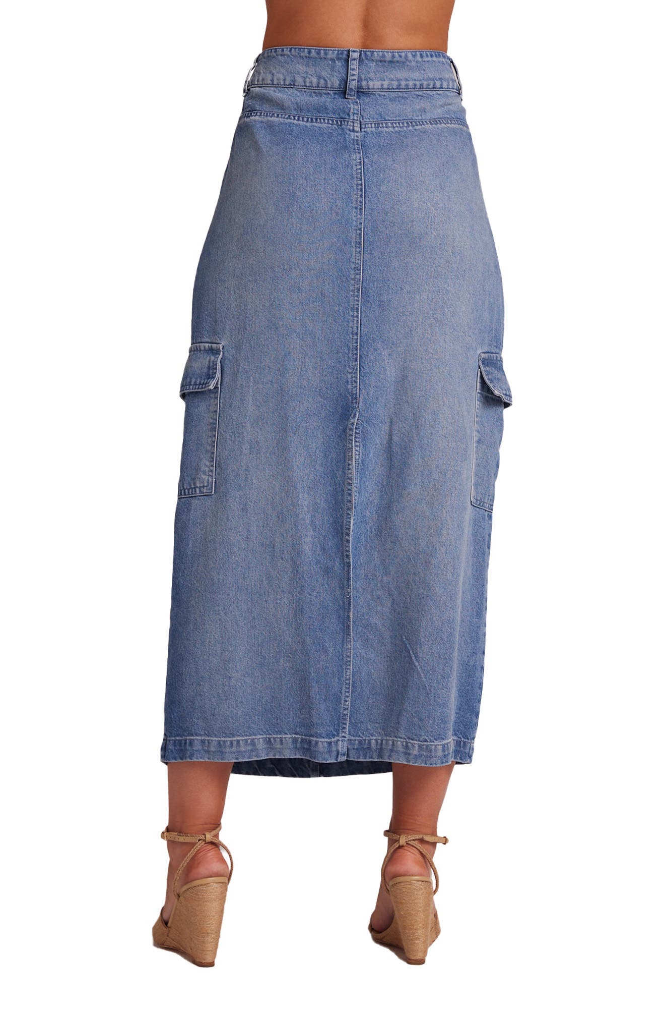 Cloth & Stone Cargo Long Denim Skirt