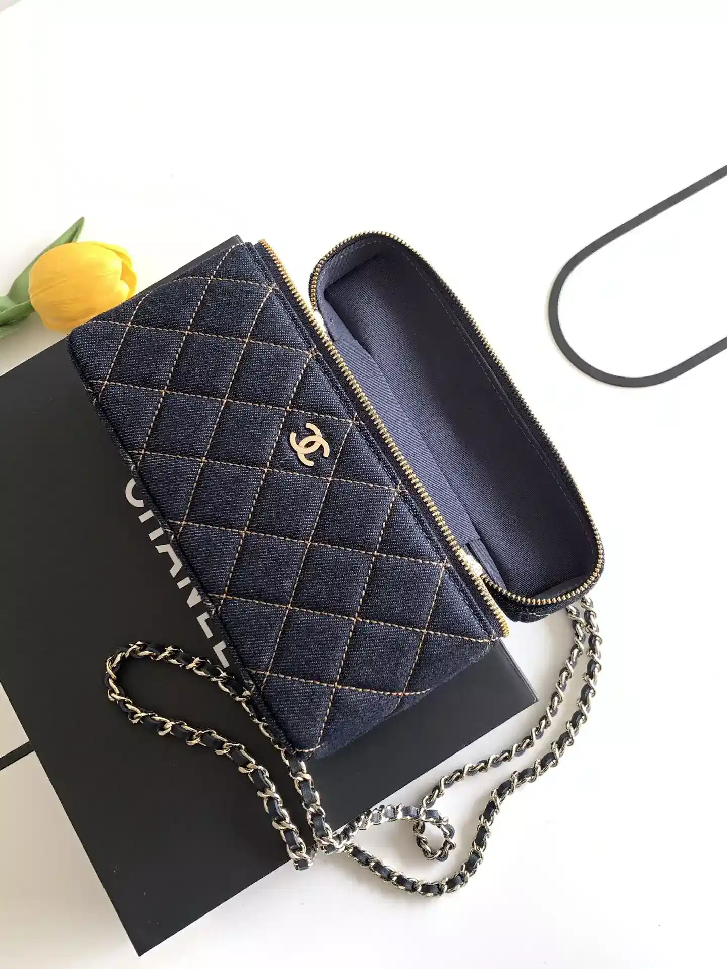 Chanel Navy Quilted Leather Crossbody Bag product photo from LabelPicks