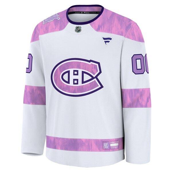 Montreal Canadiens  2024 Hockey Fights Cancer Custom Practice Jersey - White