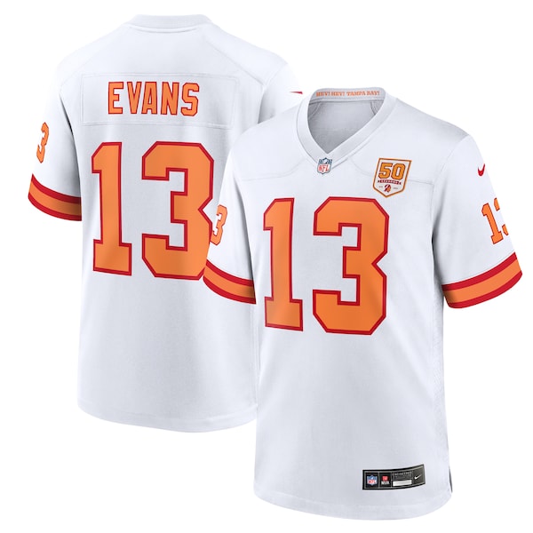 Mike Evans '76 Tampa Bay Buccaneers Nike 50th Season Game Jersey - White