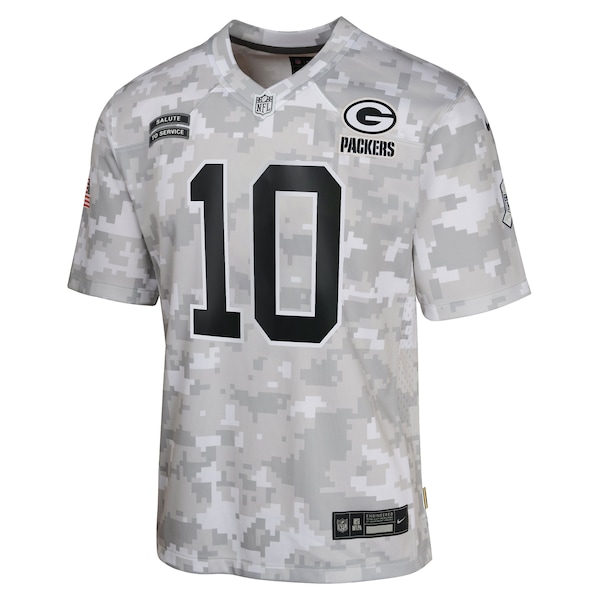 Jordan Love Green Bay Packers Nike Youth 2024 Salute to Service Game Jersey - Arctic Camo