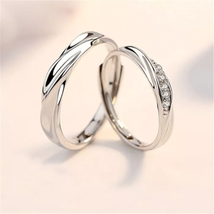 PT950 ring couple diamond ring fiancee Mobius pair ring couple ring