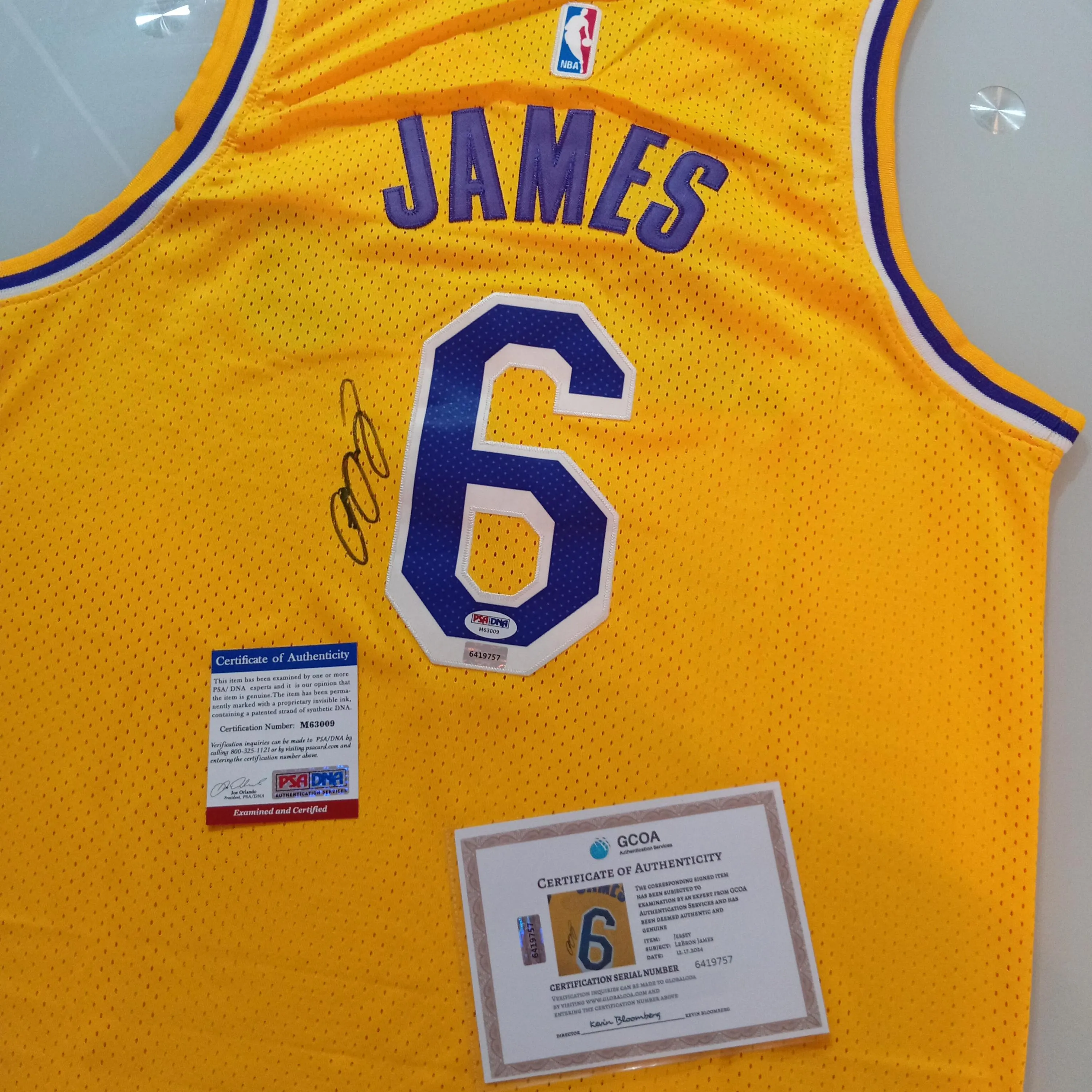 LeBron James Signed Autographed Los Angeles Lakers Basketball Jersey #6 PSA/DNA COA