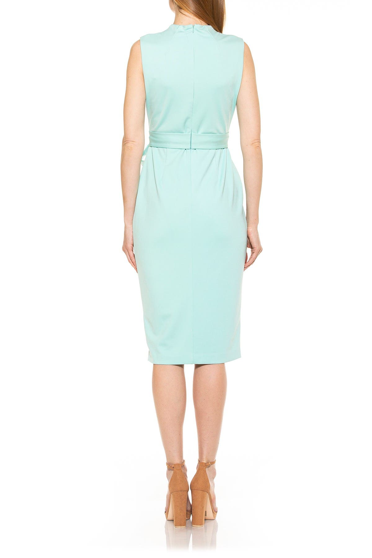 Alexia Admor Mock Neck Belted Sheath Dress