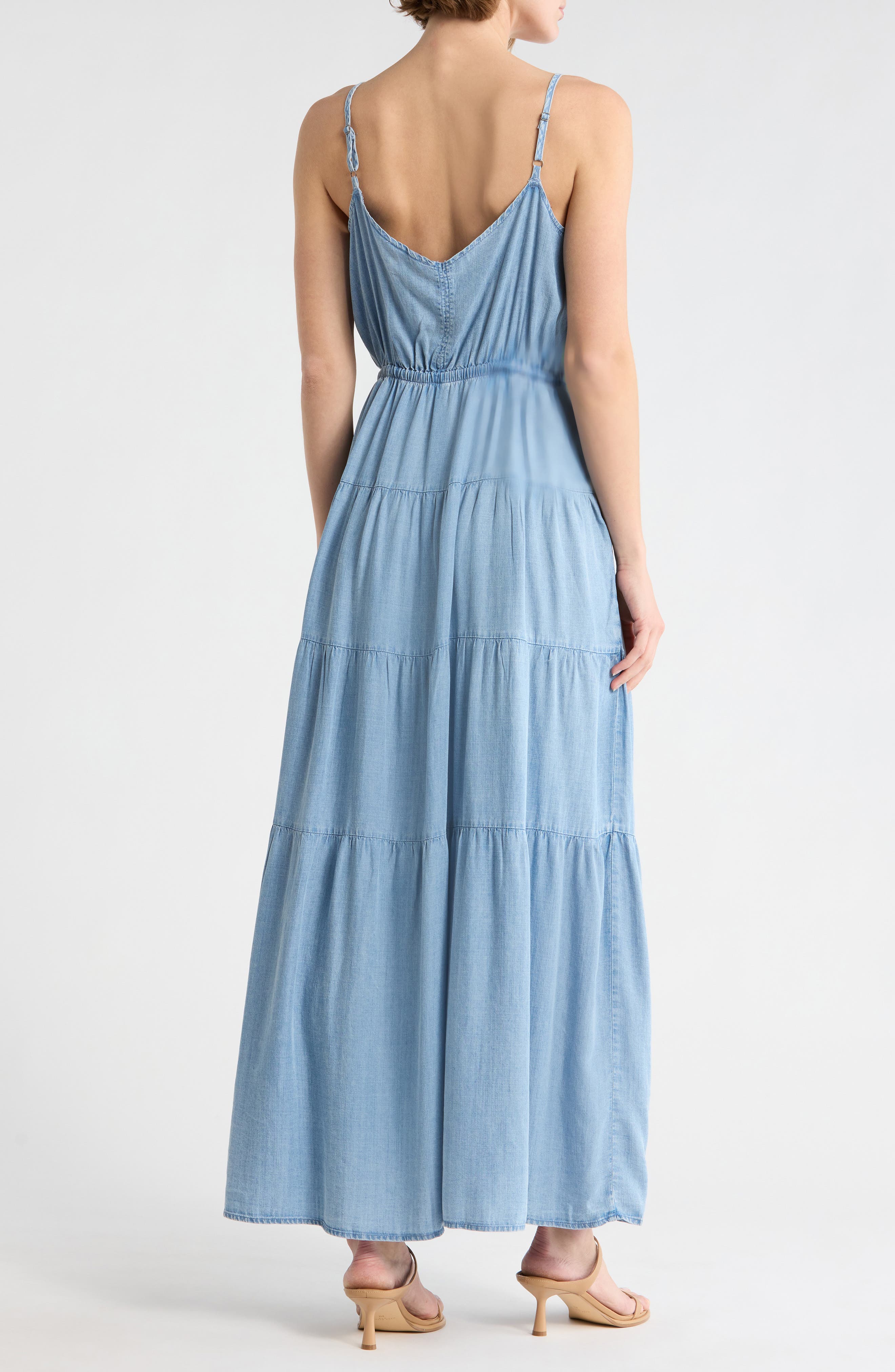 Splendid Audriana Denim Tiered Maxi Dress