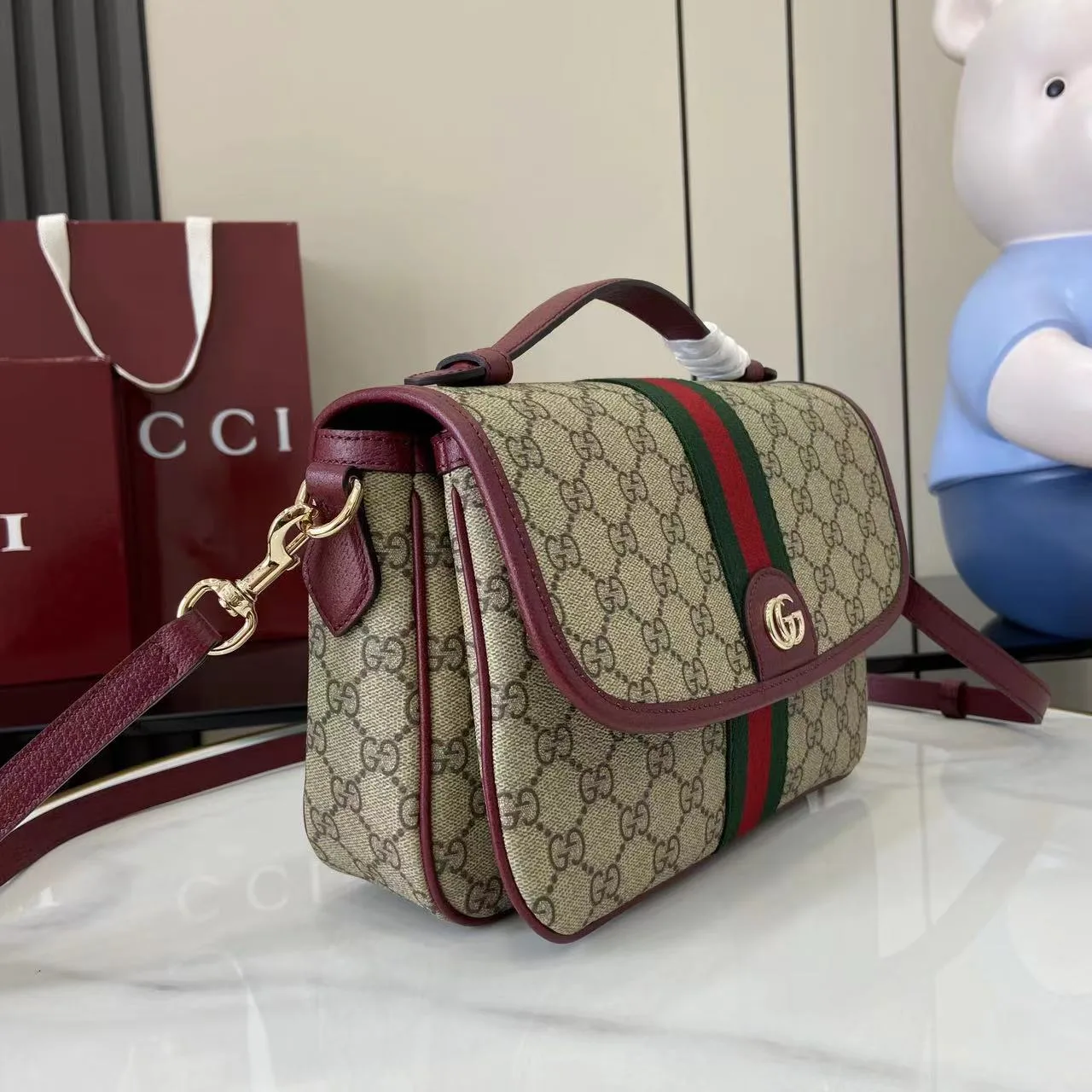 Gucci Brown Ophidia GG Supreme Canvas Crossbody Bag product photo from LabelPicks