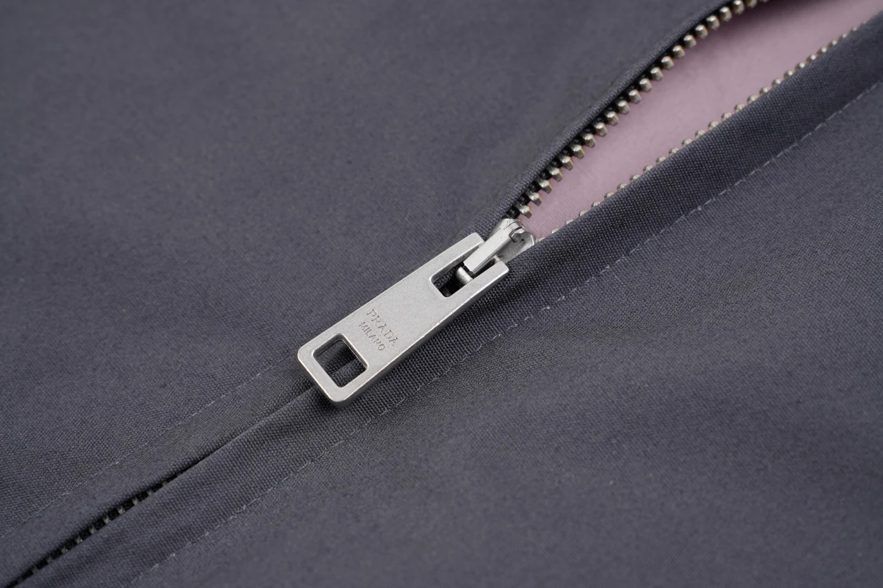 Prada Charcoal Zip Jacket with Pink Lining product photo from LabelPicks