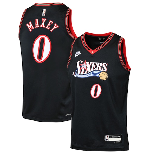 Tyrese Maxey Philadelphia 76ers Nike Youth  Swingman Jersey - Classic Edition - Black