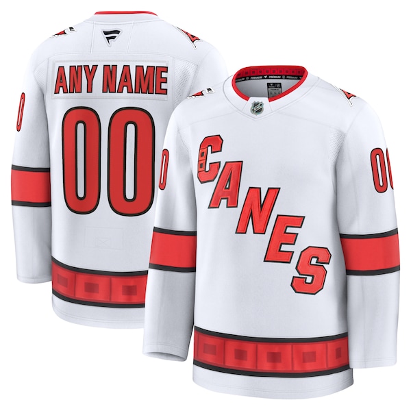 Carolina Hurricanes  Away Premium Custom Jersey - White/Red/Black