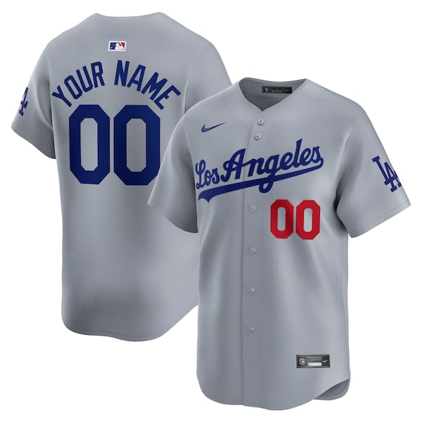 Los Angeles Dodgers Nike Away Limited Custom Jersey - Gray
