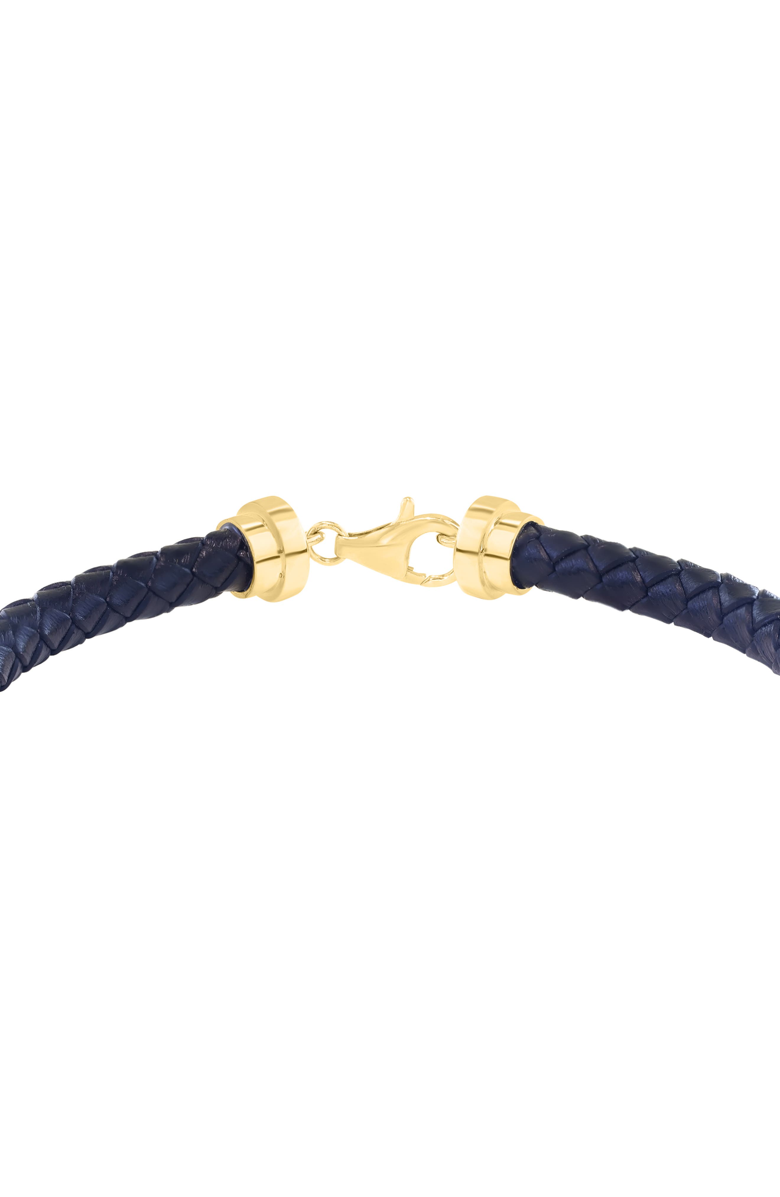 EFFY Diamond & Woven Leather Cord Bracelet