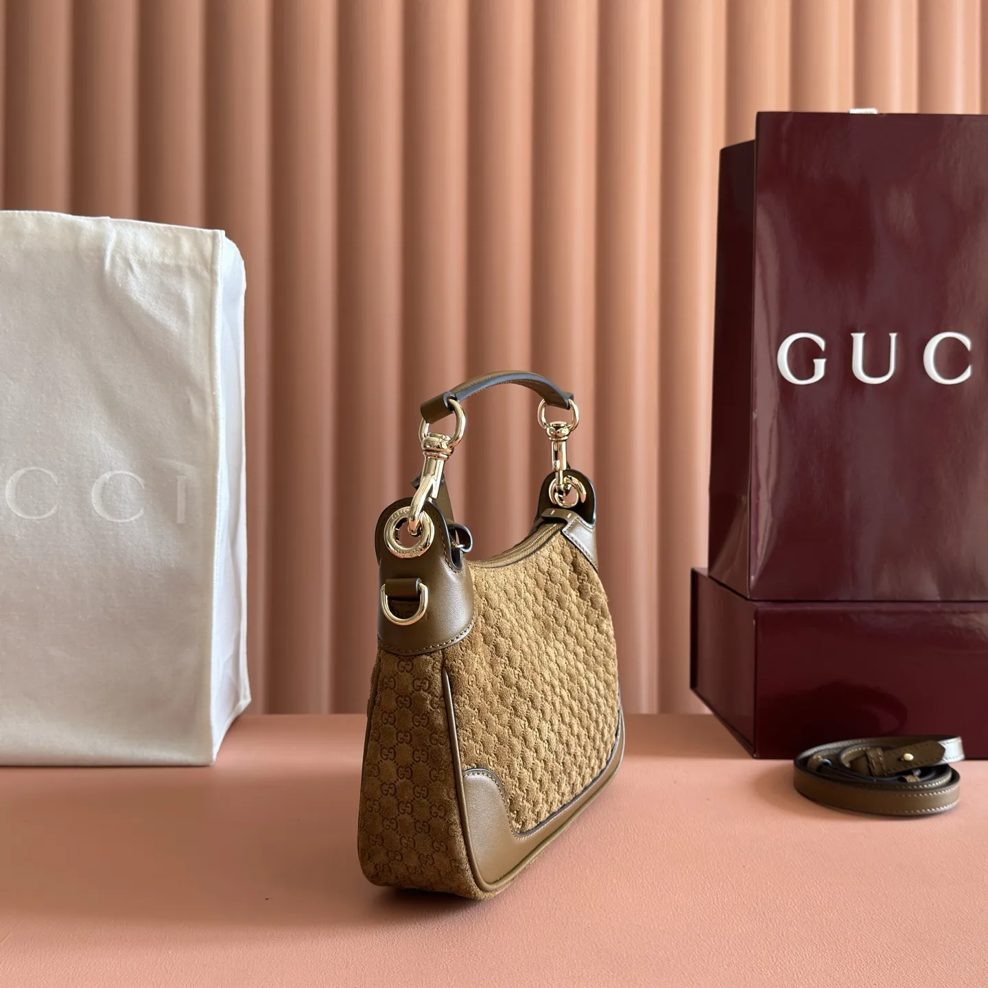 Gucci Brown Suede Leather Shoulder Bag product photo from LabelPicks