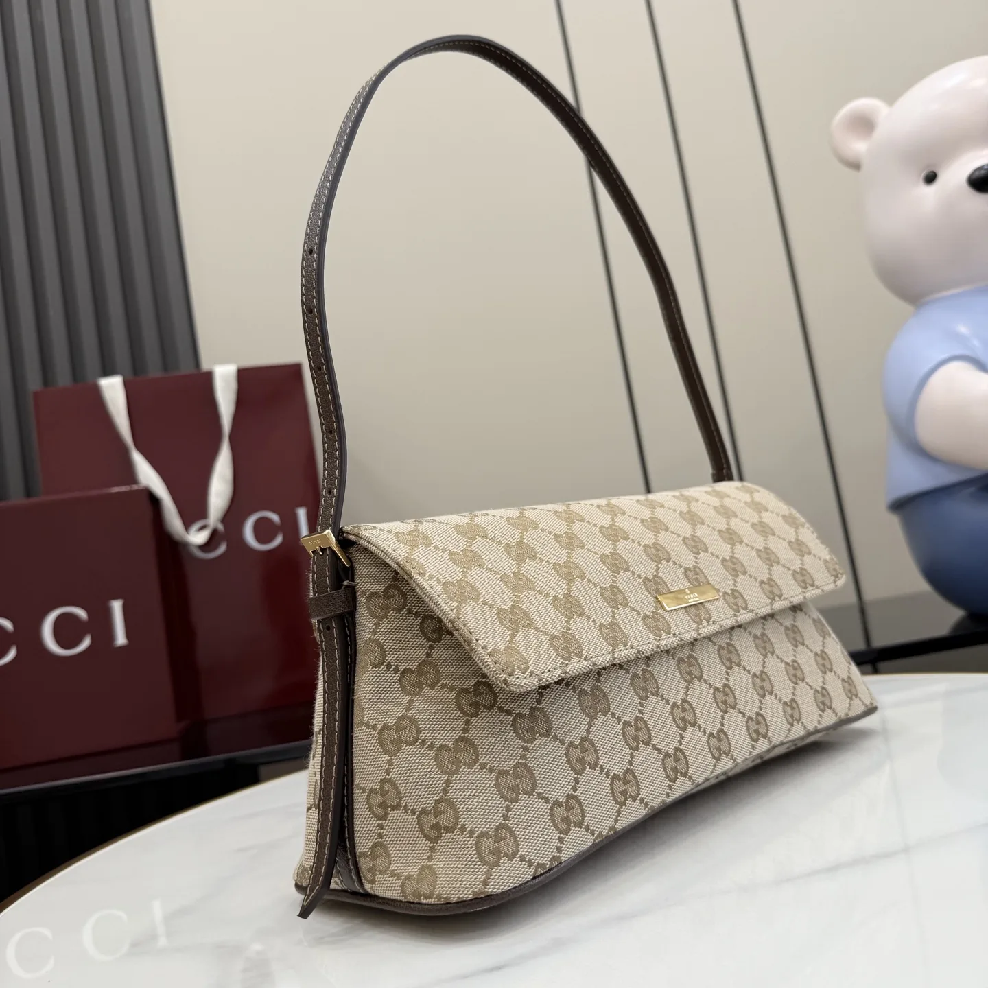 Gucci Brown Generation Canvas and Leather Shoulder Bag product photo from LabelPicks