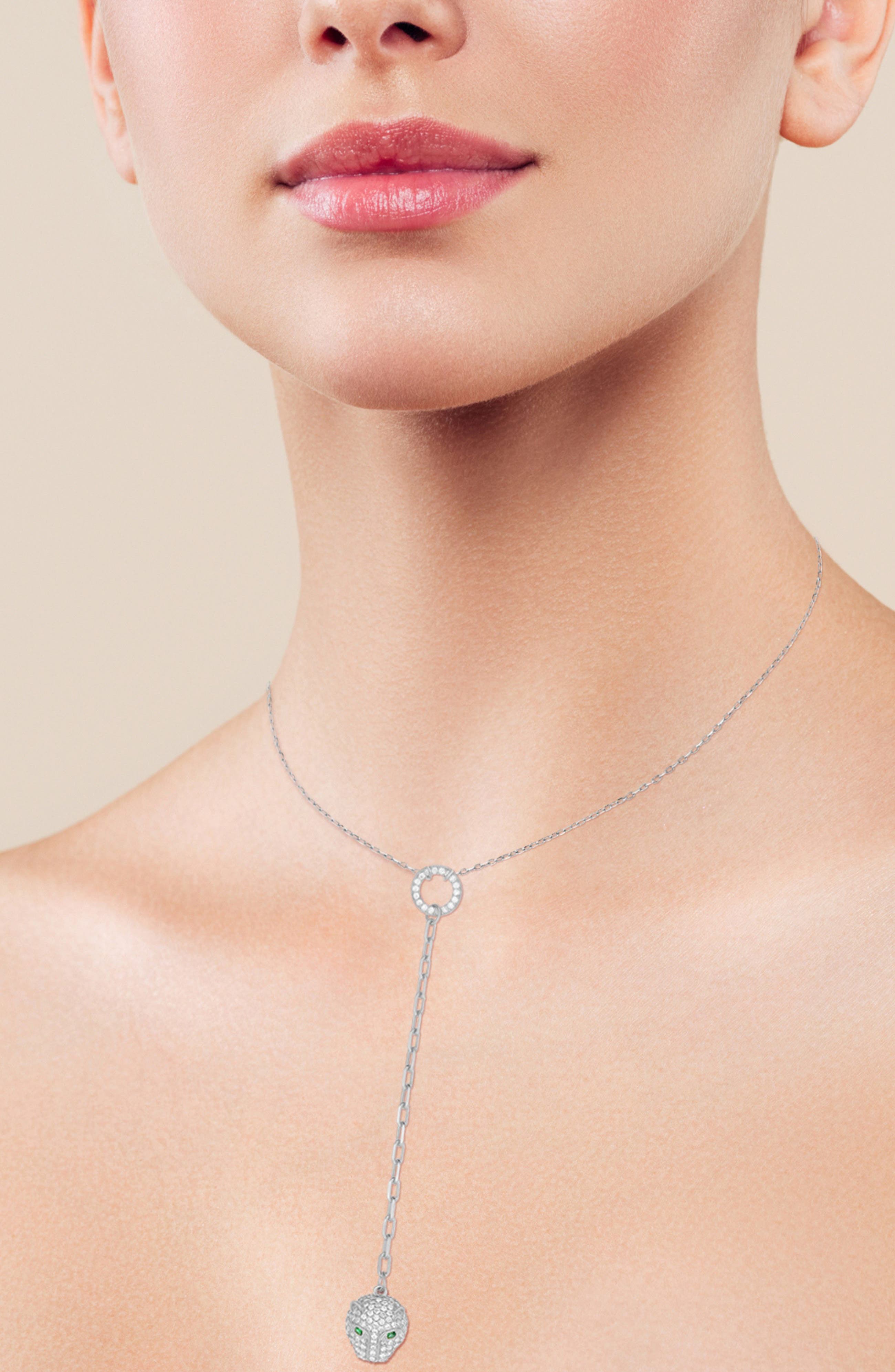 SPHERA MILANO Pavé Cubic Zirconia Panther Y-Necklace