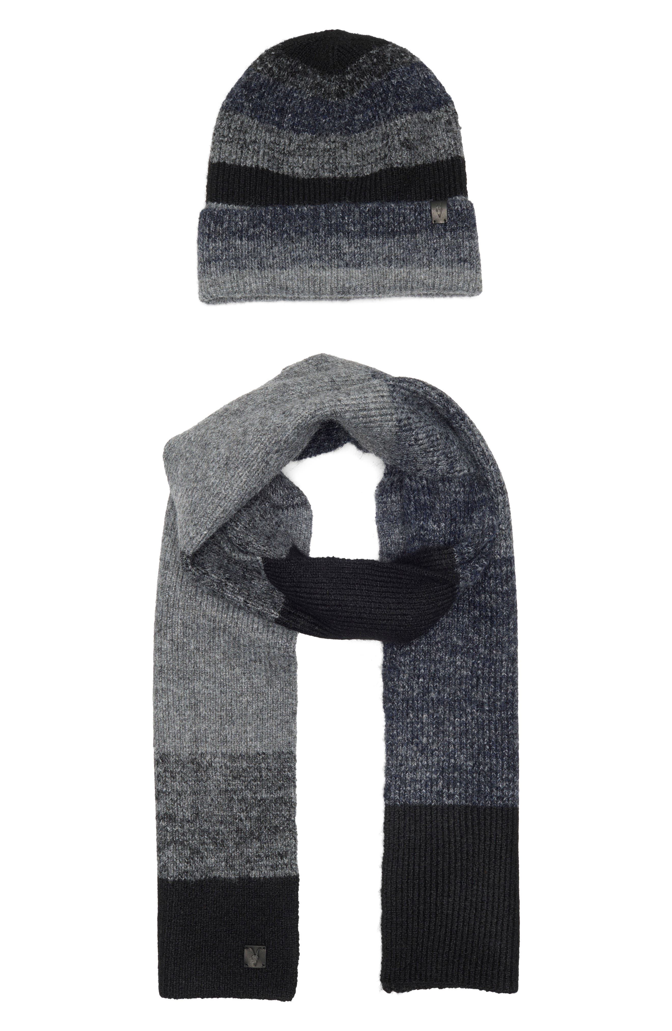 AllSaints Marl Stripe Scarf & Hat Set
