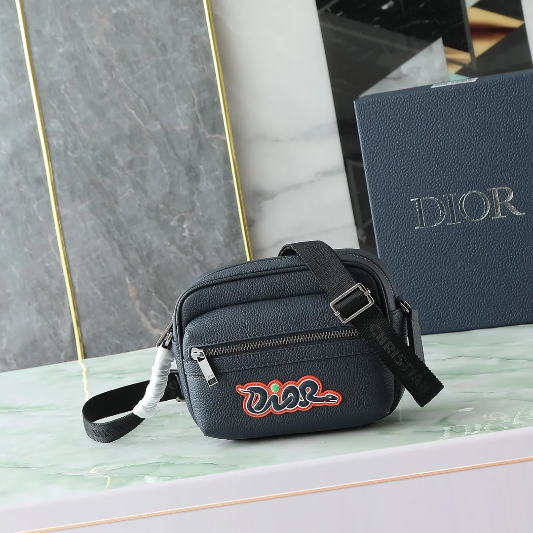 Dior Blue Grained Leather Crossbody Bag product photo from LabelPicks