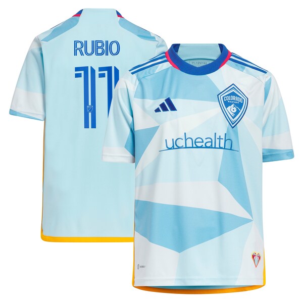 Diego Rubio Colorado Rapids adidas Youth 2024 New Day Kit Replica Jersey - Light Blue