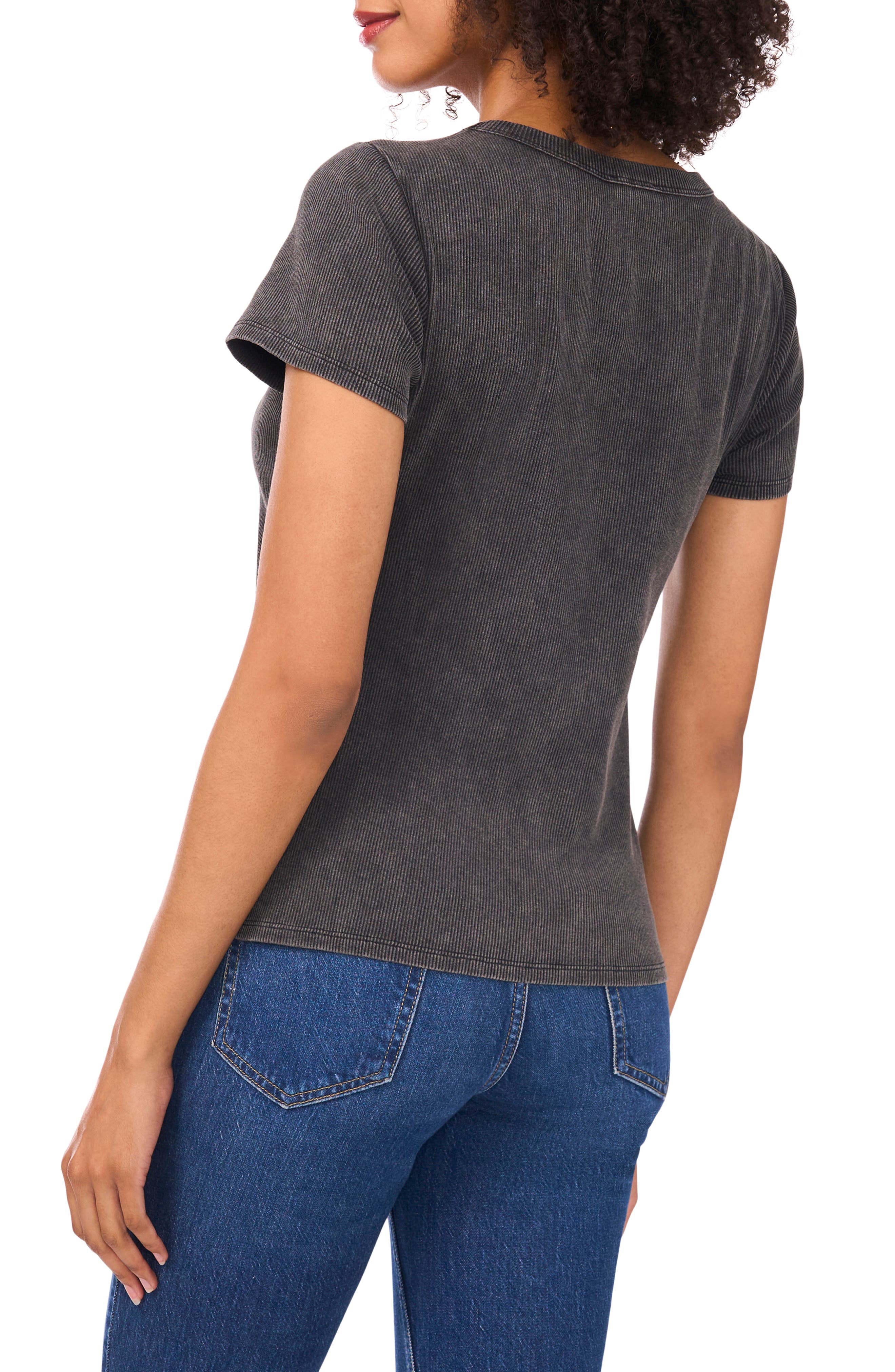 Halogen® Ribbed Washed T-Shirt
