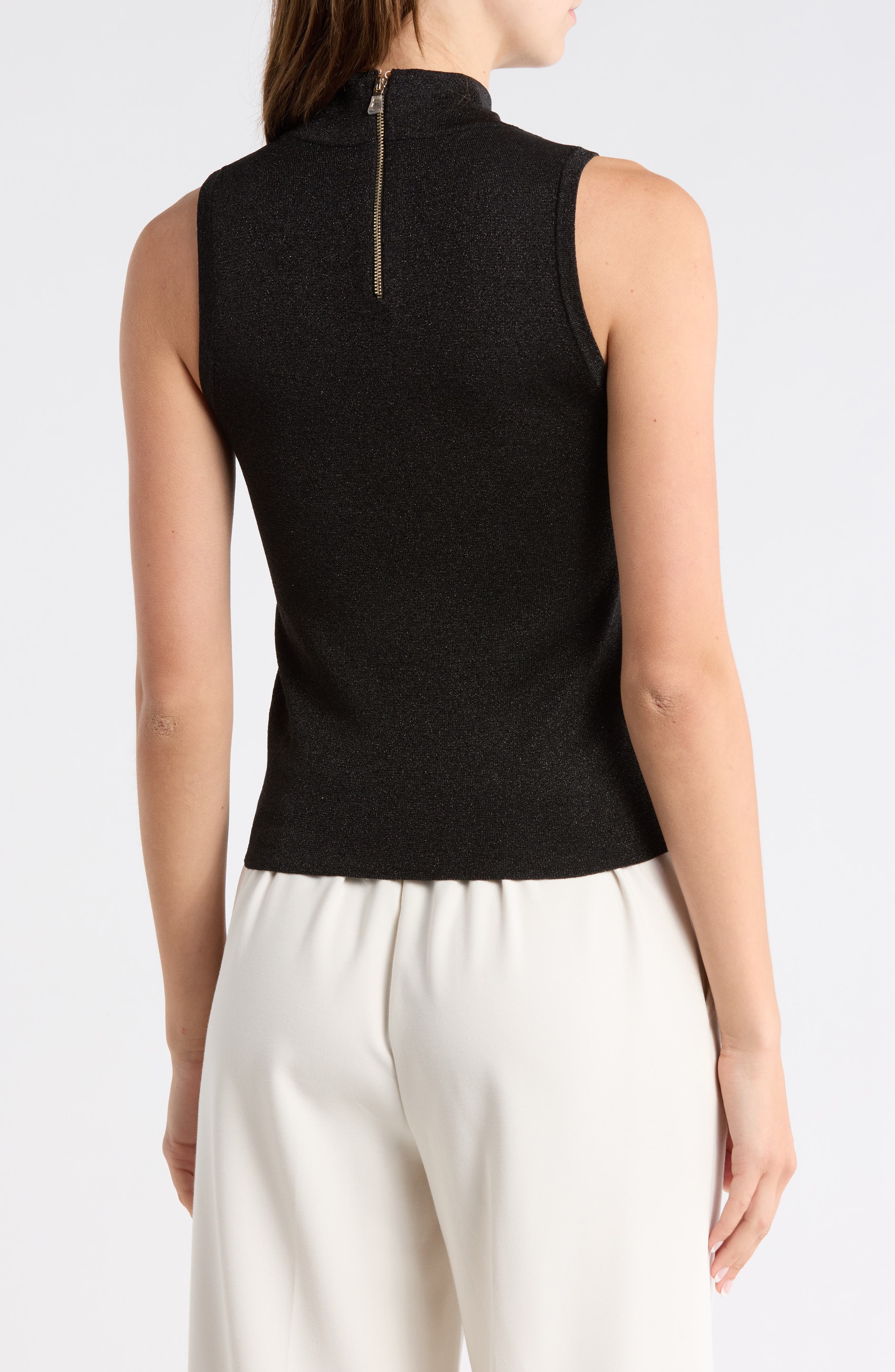 Alice + Olivia Darcey Metallic Wool Blend Sweater Tank
