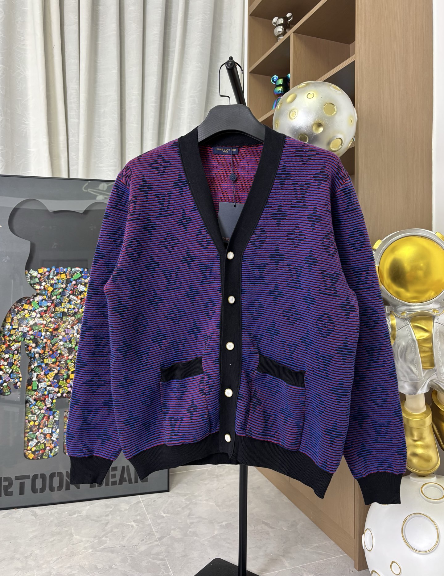 Halo Gradient Long Sleeve Knitted Cardigan Sweater
