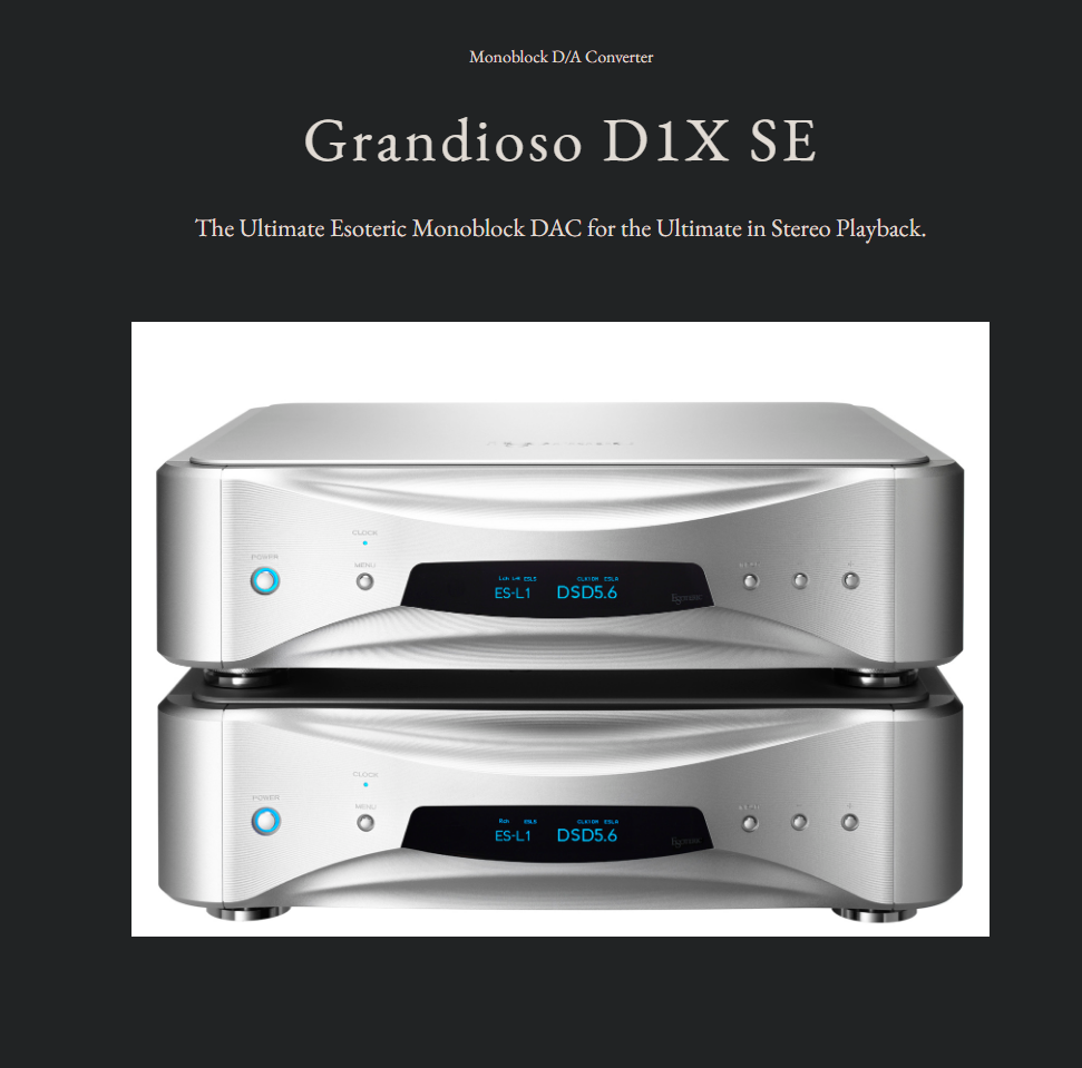 Esoteric GRANDIOSO D1X SE DAC Brand New - GreshamTech