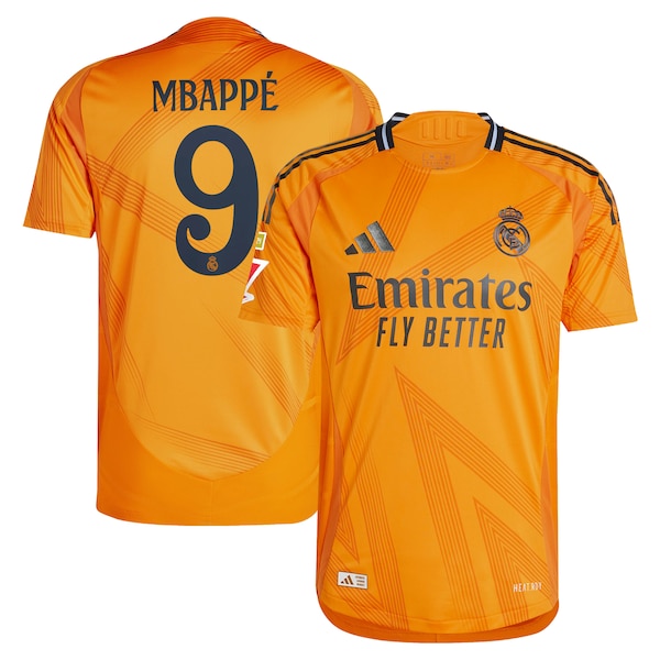 Kylian Mbappé Los Merengues adidas 2024/25 Away Authentic Jersey - Orange