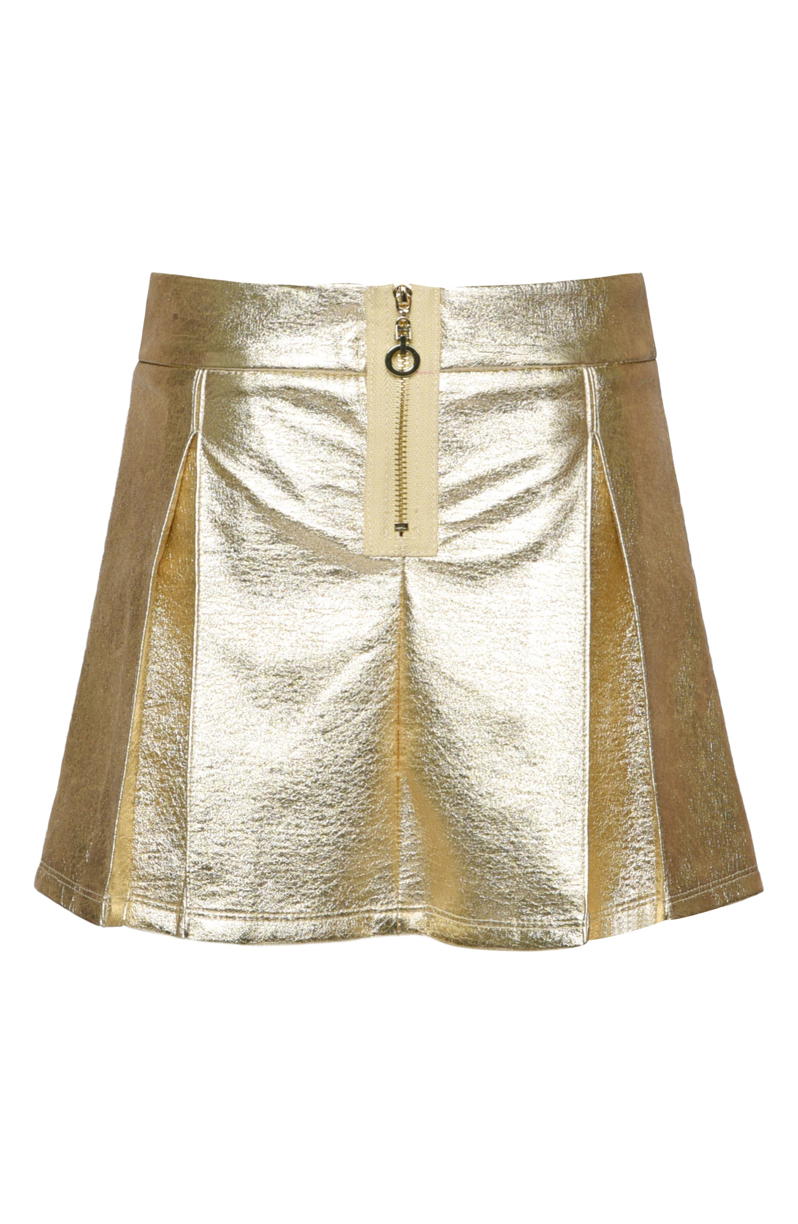 Truly Me Kids' Pleated Faux Leather Skirt