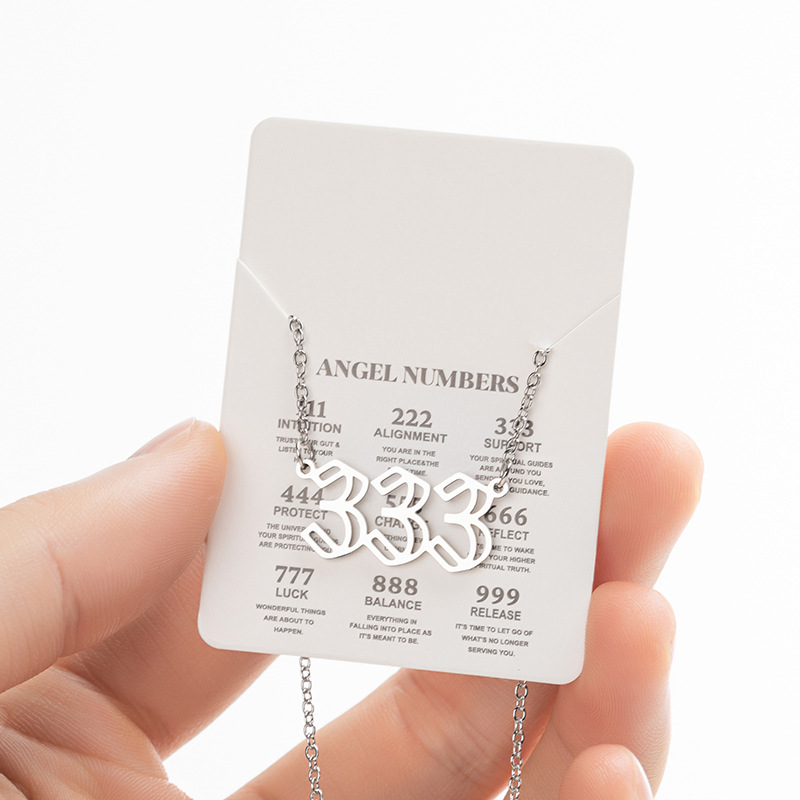 New Openwork 333 Angel Number Necklace
