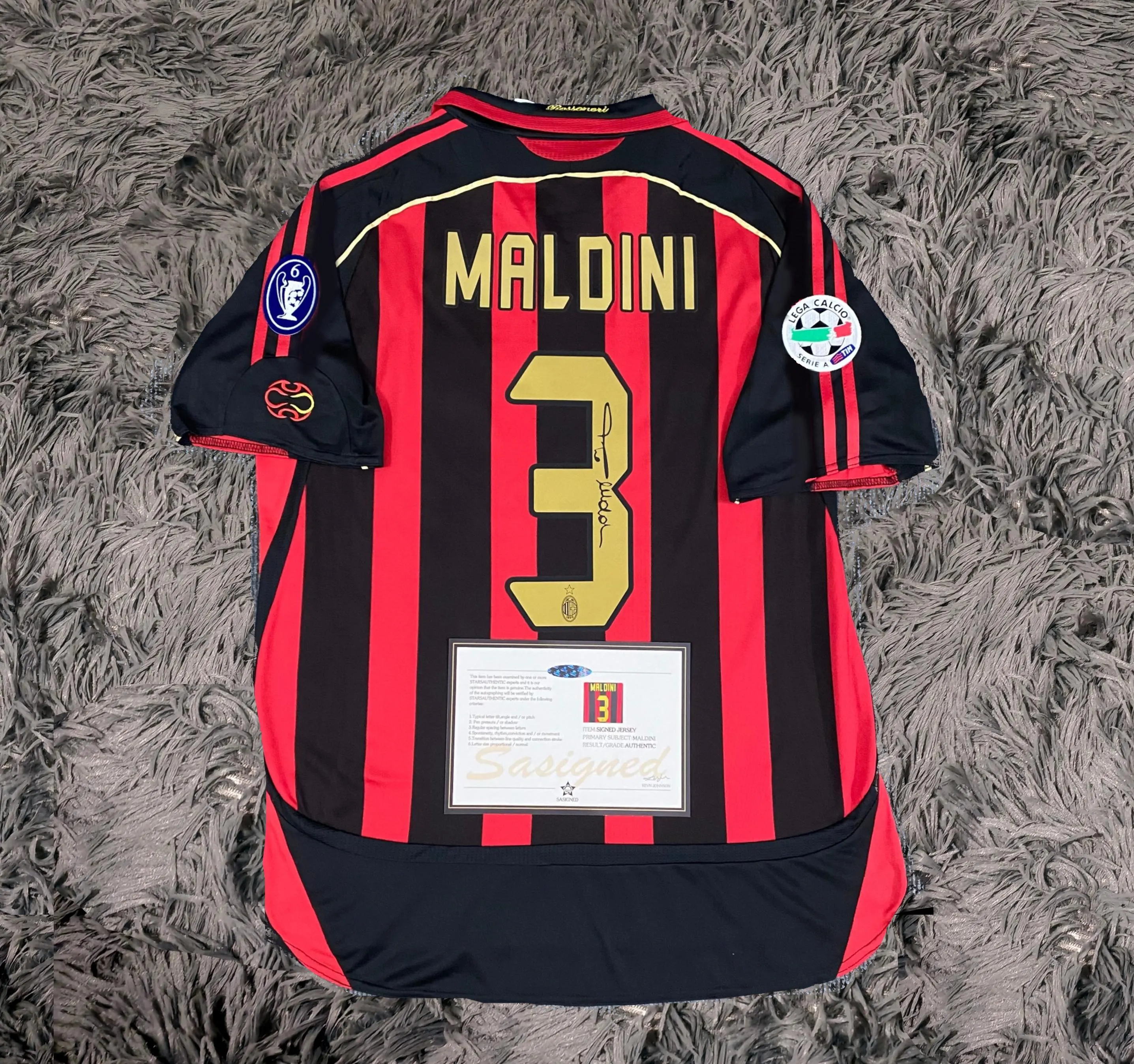 Paolo Maldini SIGNED AC Milan Jersey 06/07 Home Shirt Jersey - COA Retro 2006