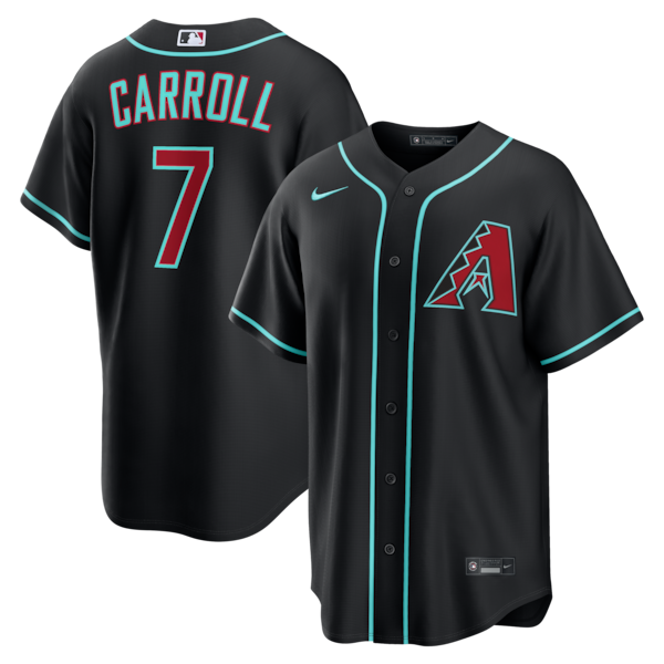 Corbin Carroll Arizona Diamondbacks Nike Alternate Replica Jersey - Black/Crimson/Gray