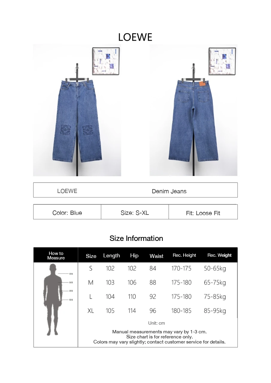 LOEWE Blue Denim Jeans with Knee Anagram Detail product photo from LabelPicks