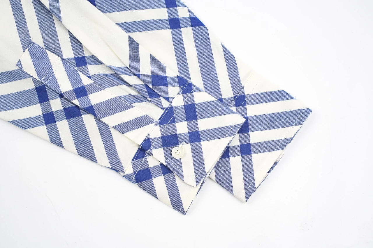 Burberry Blue White Check Long Sleeve Shirt product photo from LabelPicks
