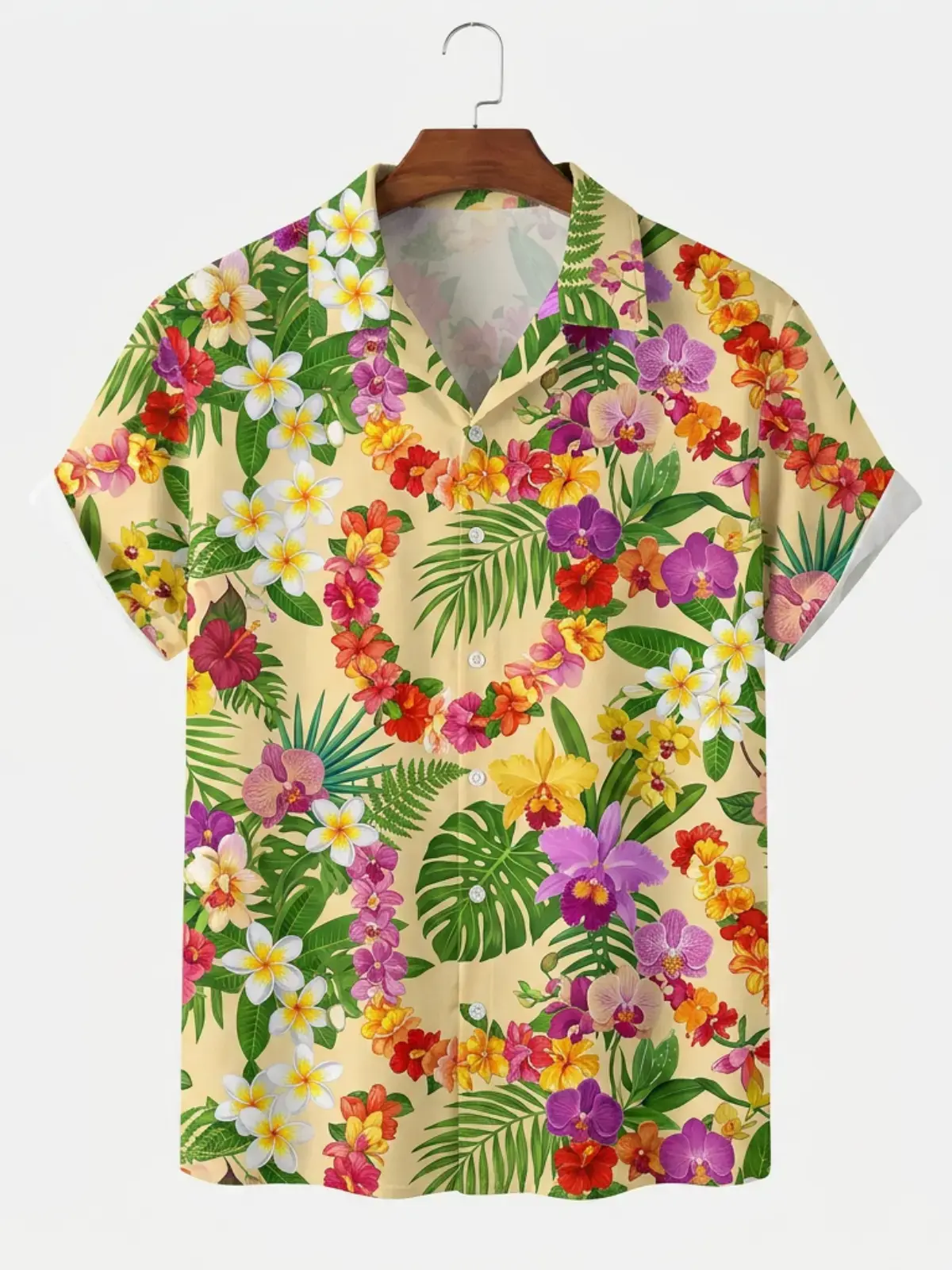 Men's printed shirts Tropical Orchid Floral Aloha Shirt