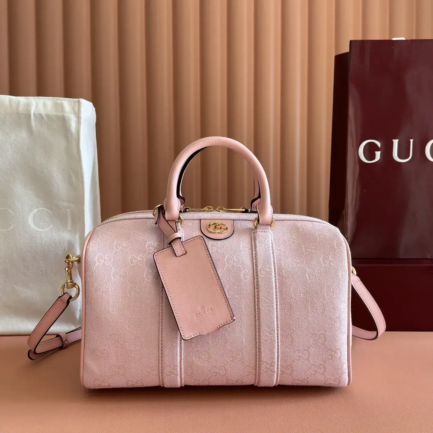 Gucci Ophidia Pink GG Supreme Canvas Top Handle Bag product photo from LabelPicks