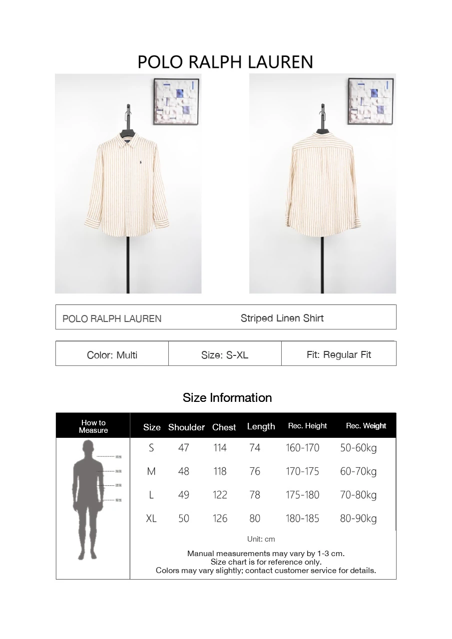 Ralph Lauren Off White Stripe Pony Embroidered Linen Long Sleeve Shirt product photo from LabelPicks