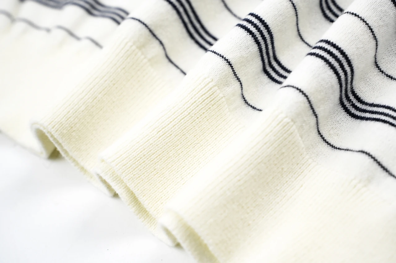 Miu Miu White Black Stripe Logo Intarsia Long Sleeve Polo Shirt product photo from LabelPicks