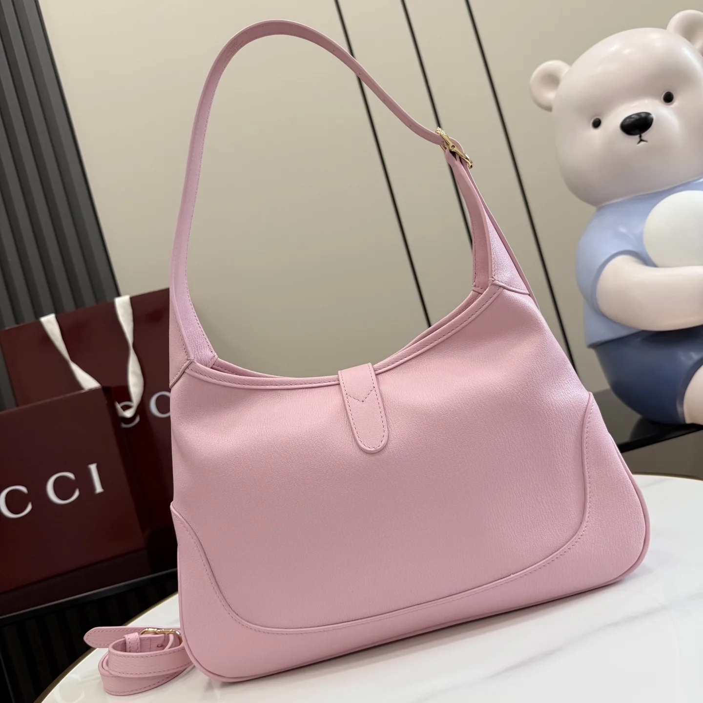 Gucci Pink Jackie Grained Leather Shoulder Bag product photo from LabelPicks