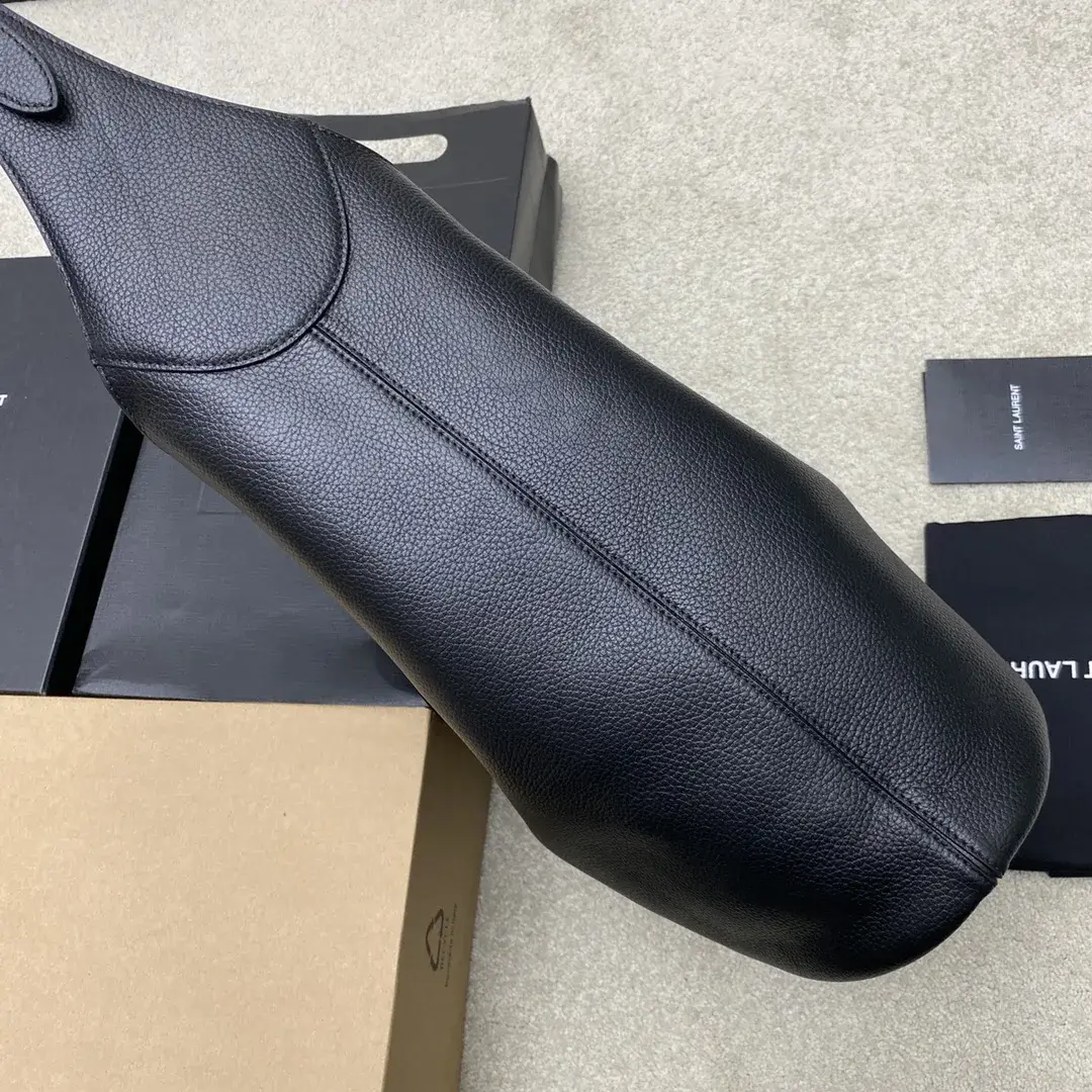 Saint Laurent Black Le 5 A 7 Grained Leather Hobo Bag product photo from LabelPicks