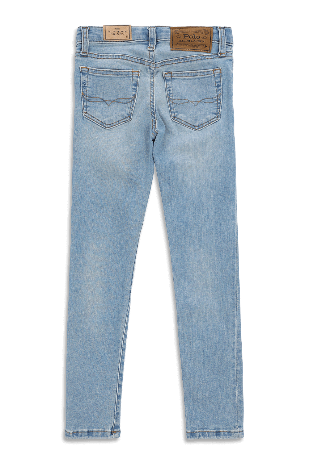 POLO RALPH LAUREN KIDS גילאי 5-7 מכנסי ג'ינס בשטיפה כחולה בהירה