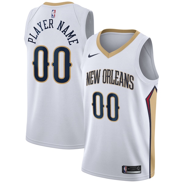 New Orleans Pelicans Nike 2020/21 Swingman Custom Jersey - Association Edition - White