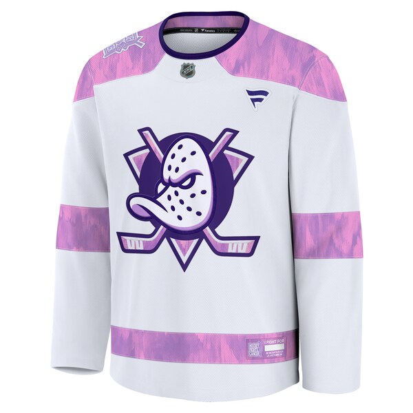 Anaheim Ducks  2024 Hockey Fights Cancer Practice Jersey - White
