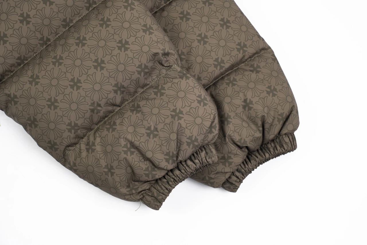 Chrome Hearts Army Green Tonal Allover Puffer Jacket product photo from LabelPicks