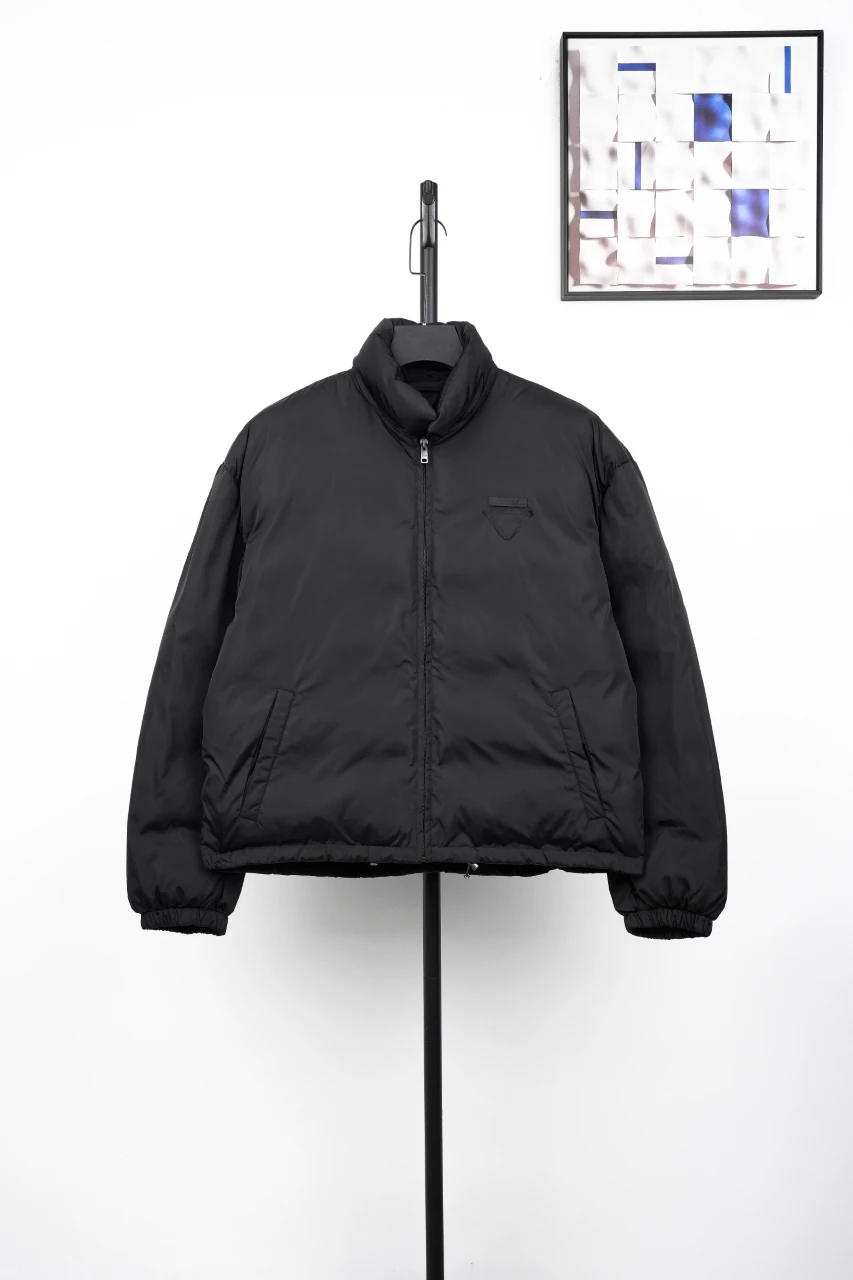 Prada Black Padded Jacket with Horizontal Triangle Logo product photo from LabelPicks